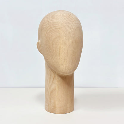 JELIMATE Wooden Mannequin Head Male – Solid Wood Hat Wig Glasses Display Stand