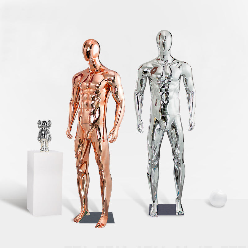 Maniquí masculino de cuerpo entero - Modelo deportivo musculoso galvanizado de 192 cm 