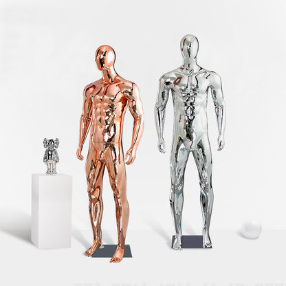 Maniquí masculino de cuerpo entero - Modelo deportivo musculoso galvanizado de 192 cm 