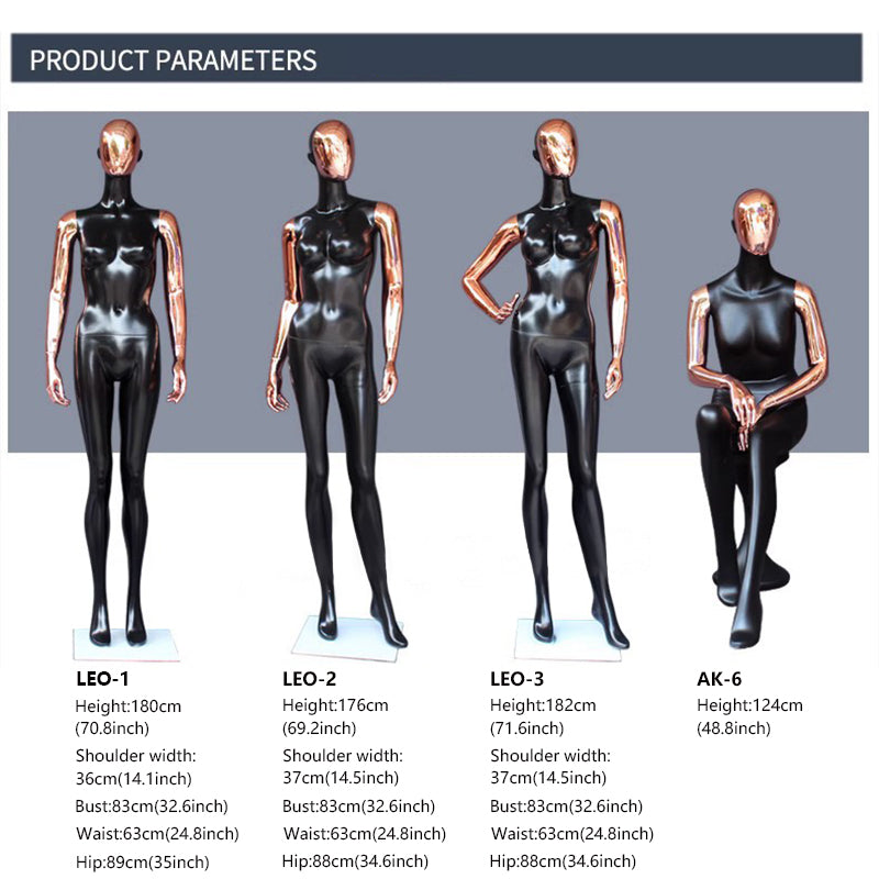 JELIMaTE | 2025 Luxury Rose Gold Female Mannequin - Full Body Fiberglass Display Model