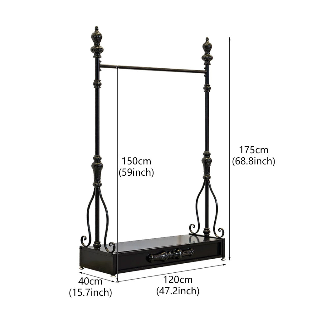 JELIMATE 70.8" Black Iron Clothing Rack – Heavy Duty Garment Rack for Boutique & Bedroom