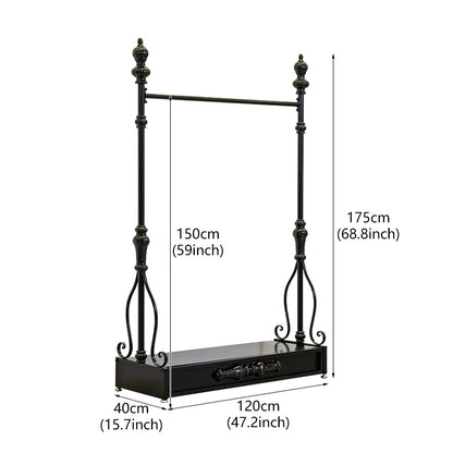 JELIMATE 70.8" Black Iron Clothing Rack – Heavy Duty Garment Rack for Boutique & Bedroom