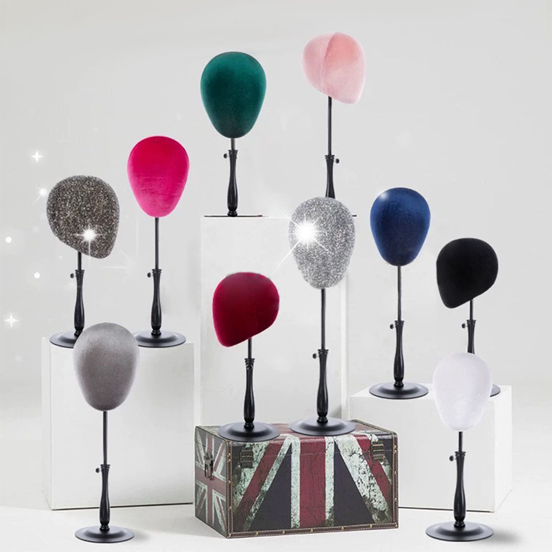 JELIMATE Glitter Diamond Wig Stand, Pinnable Sparkle Mannequin Head for Window Display