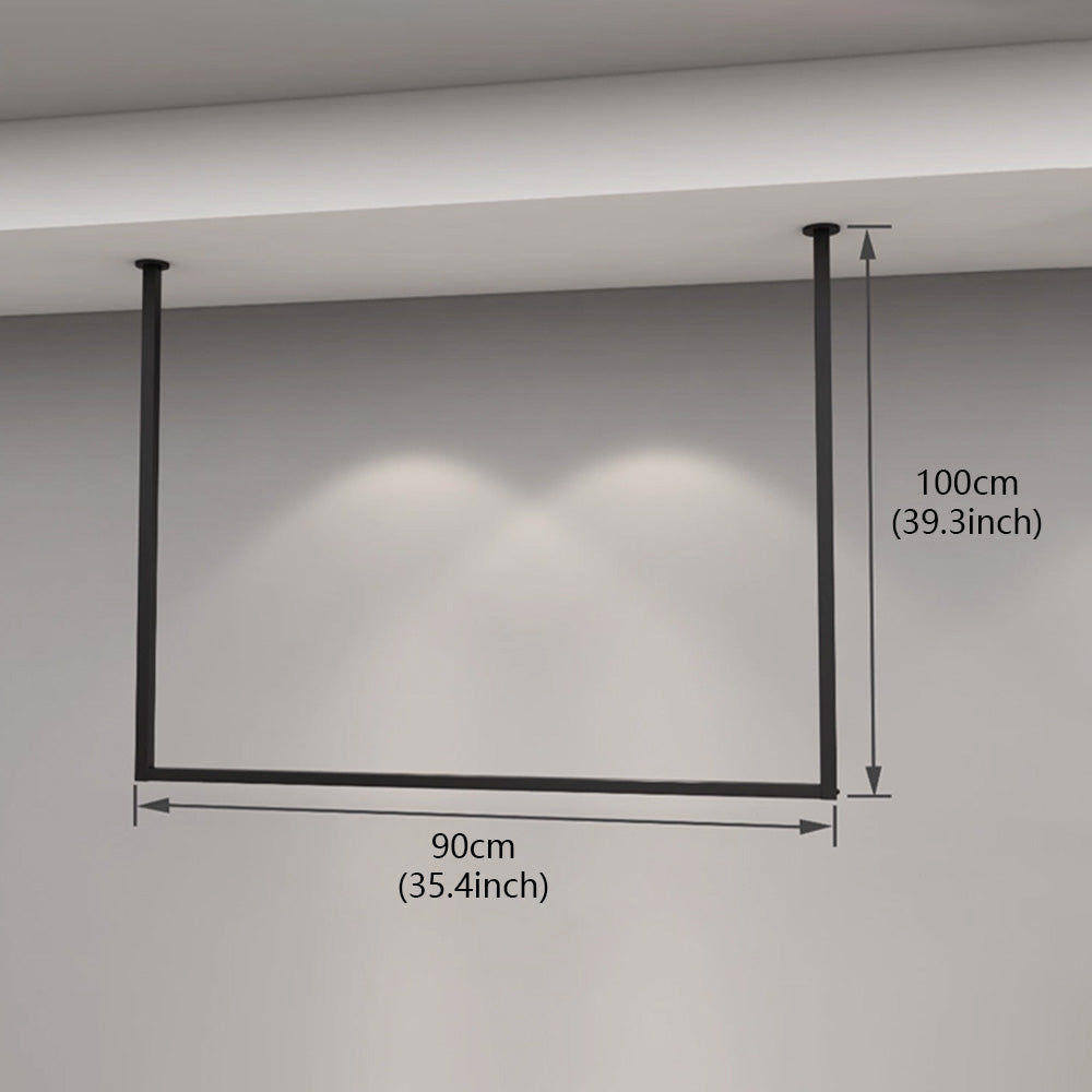 JELIMATE Ceiling Mounted Clothing Rack | Black Iron Hanging Garment Display for Boutique