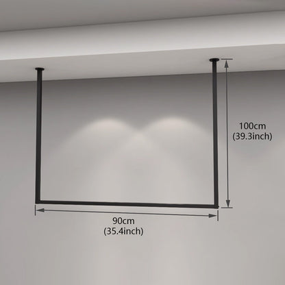JELIMATE Ceiling Mounted Clothing Rack | Black Iron Hanging Garment Display for Boutique