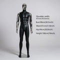 JELIMATE Matte Black Muscular Male Mannequin, Gold/Silver for Menswear Store Display