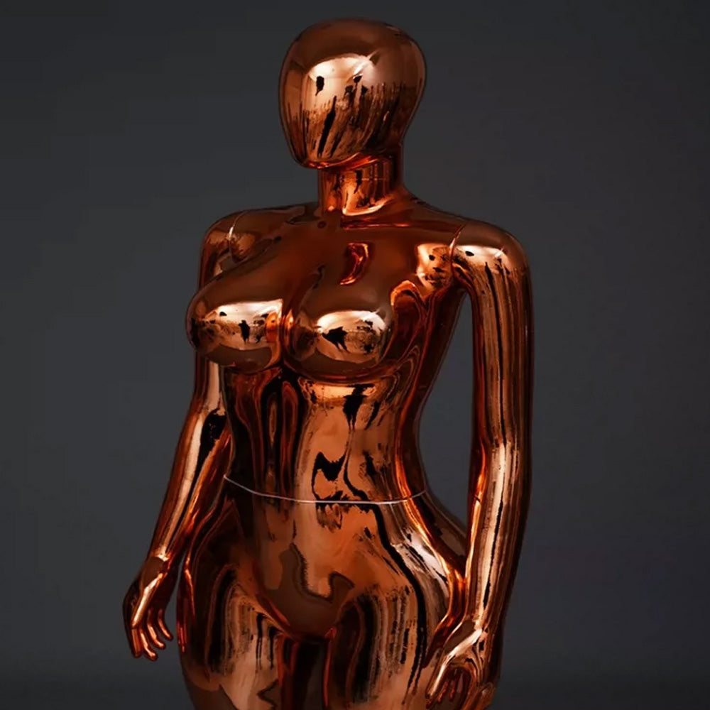 JELIMATE Plus Size Electroplated Female Mannequin 3 Colors, Curvy Window Display Fixture