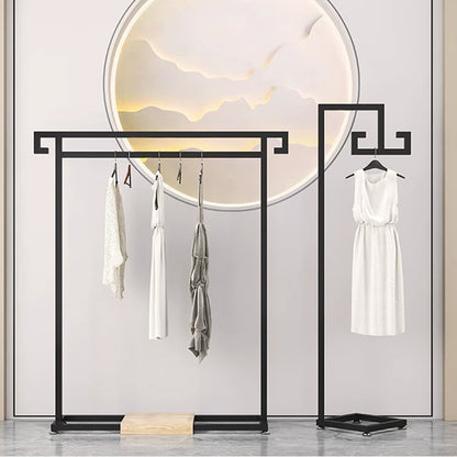 JELIMATE Floor Standing Clothing Display Rack | Boutique Garment Hanger Rack Stand