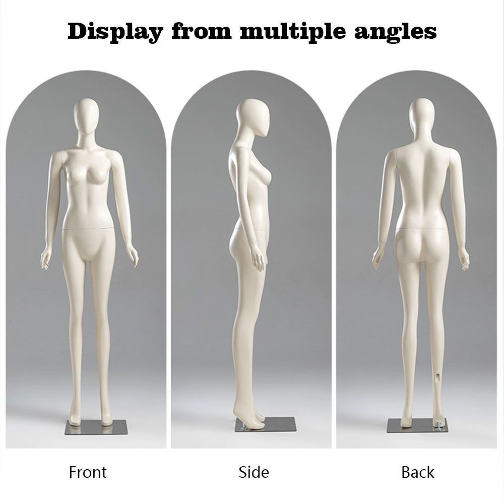 Jelimate Adult Female Sitting Standing Pose Beige Mannequin Full Body,Women Dress Form Beige Dress Form Mannequin,Window Dress Form Clothing Display Model