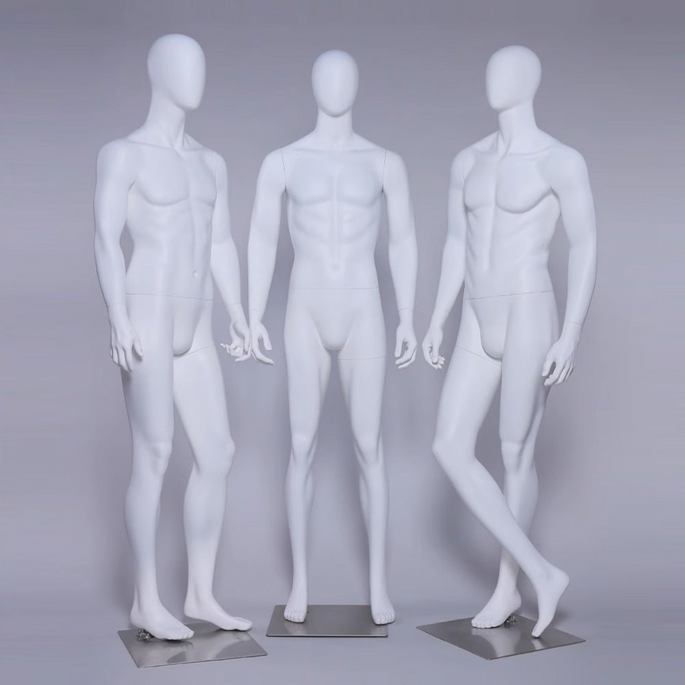Jelimate Realistic Male Mannequin Full Body Model,Male Full Body Dress Form Black White Fiberglass Mannequin,Window Display Male Sport Mannequin Suit Model,Clothing Shop Male Display Mannequin for Clothes