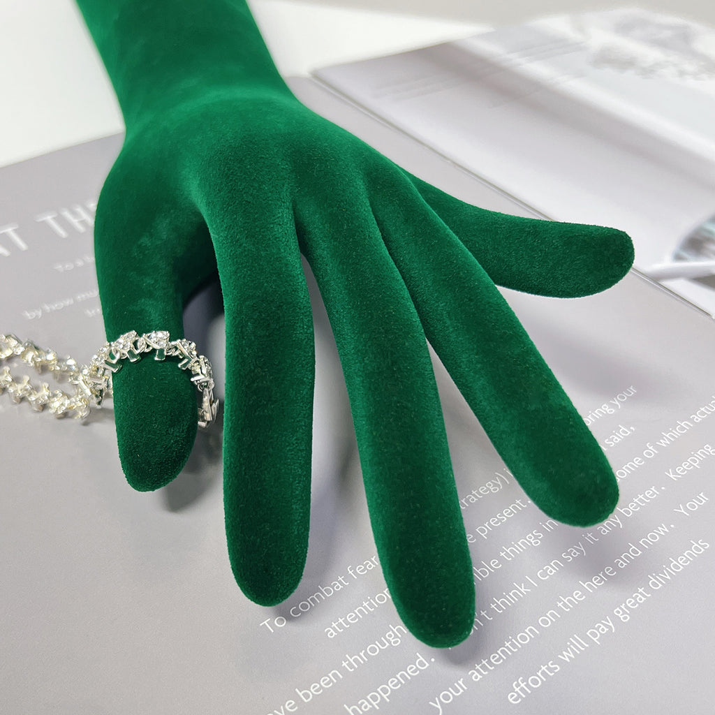 JELIMATE Female Left Hand Mannequin For Jewelry Display,Colorful Velvet Mannequin Hand Dress Form,Watch Necklace Bracelet Scarf Sunglasses Ring Display Hand Form