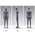 Fashion Full Body Adult Male Mannequin Torso Without/With Head,Grey Velvet Dress Form Model for Boutique Store Display,Manikin Torso with Wooden Arms