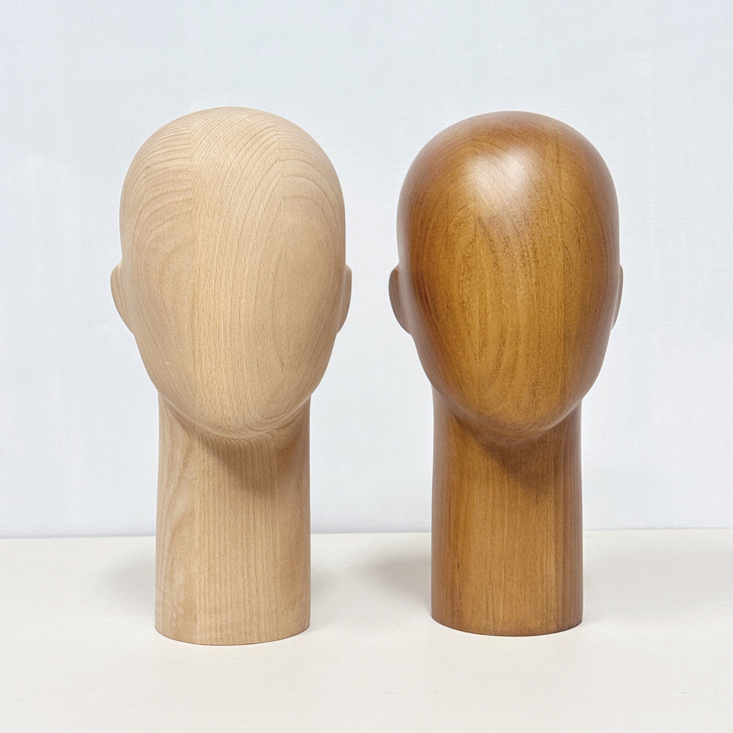 JELIMATE Wooden Mannequin Head Male – Solid Wood Hat Wig Glasses Display Stand