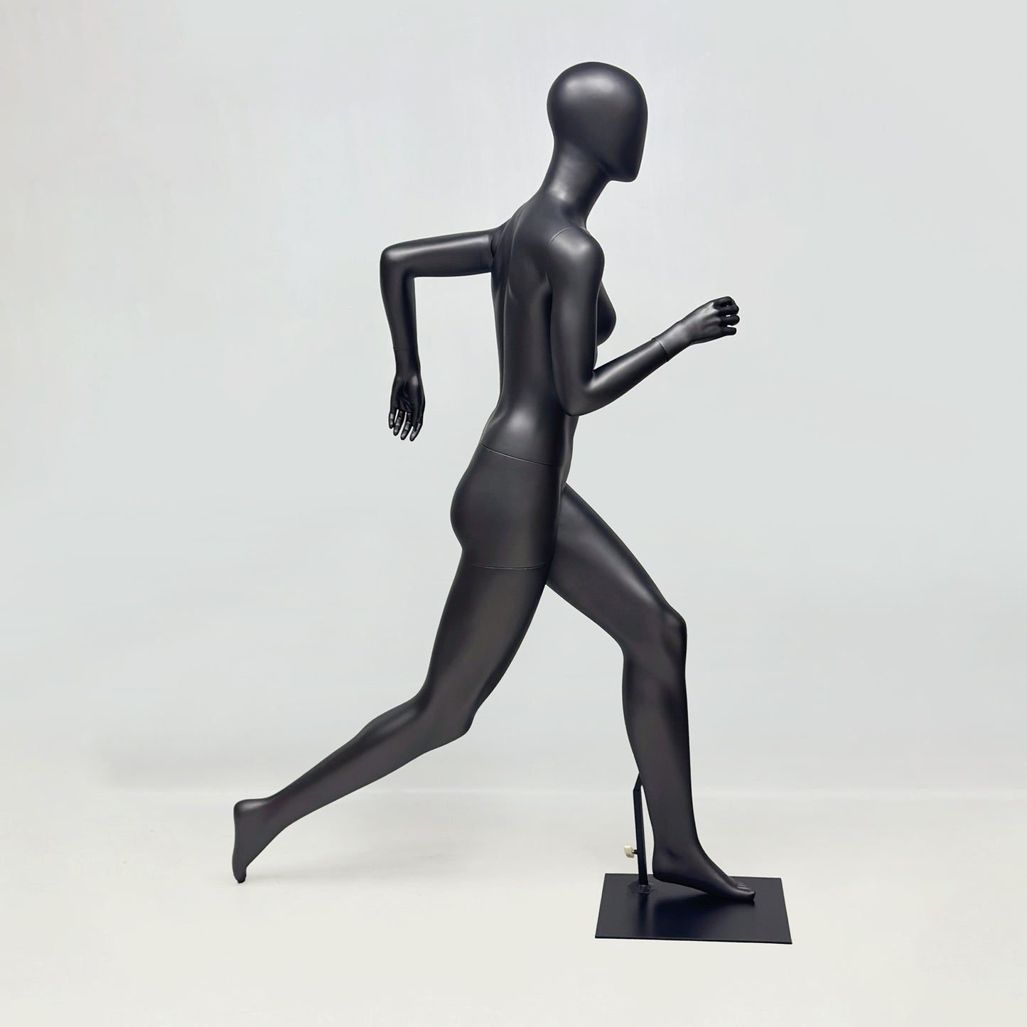 Running Mannequin Full Body Black Fiberglass Athletic Display Stand Male Female Gym Store