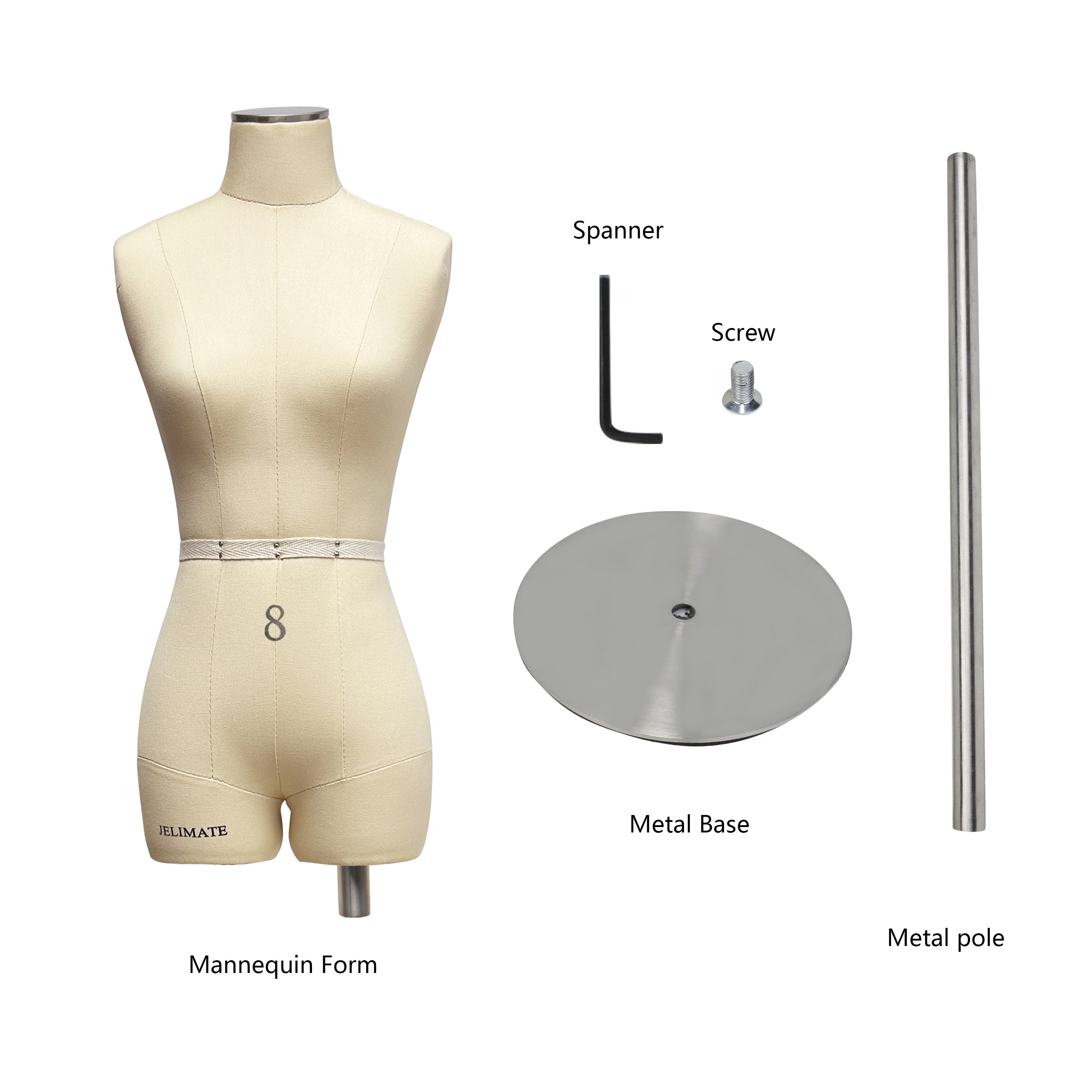 Size 8 Dress Form - Half Scale Sewing Mannequins for Fashion Pattern