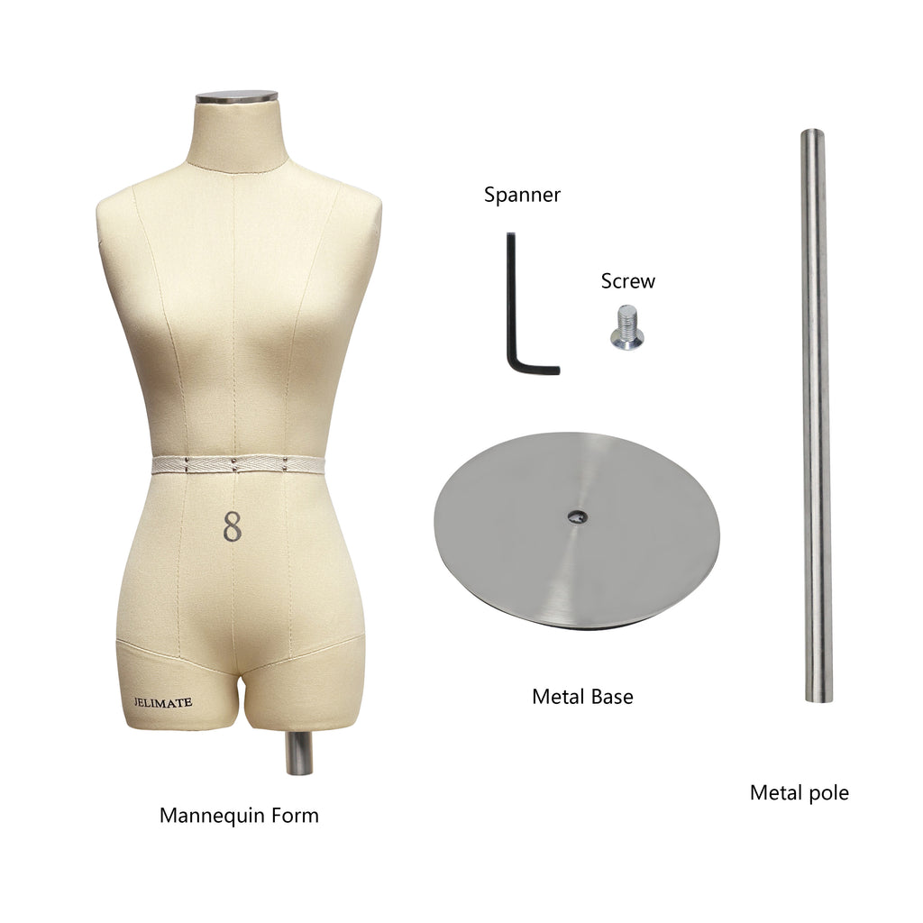 Half Scale Dress Form - Sewing Mannequin for Fashion Pattern Design  (Size 8)