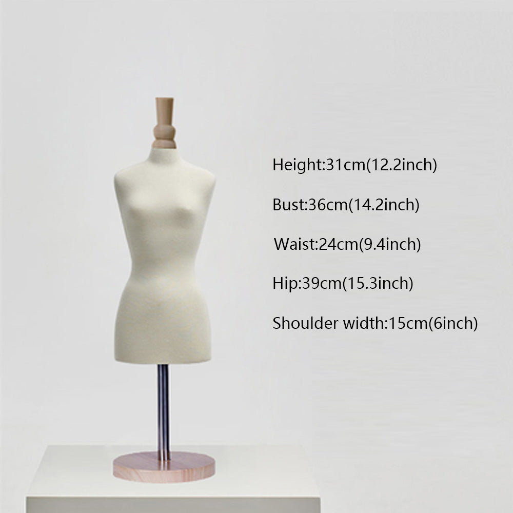 JELIMATE Professional Female Half Scale Dress Form (1:2 Miniature Size)