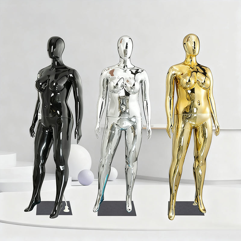 Plus Size Female Mannequin - Electroplated Curvy Full Body Display Model