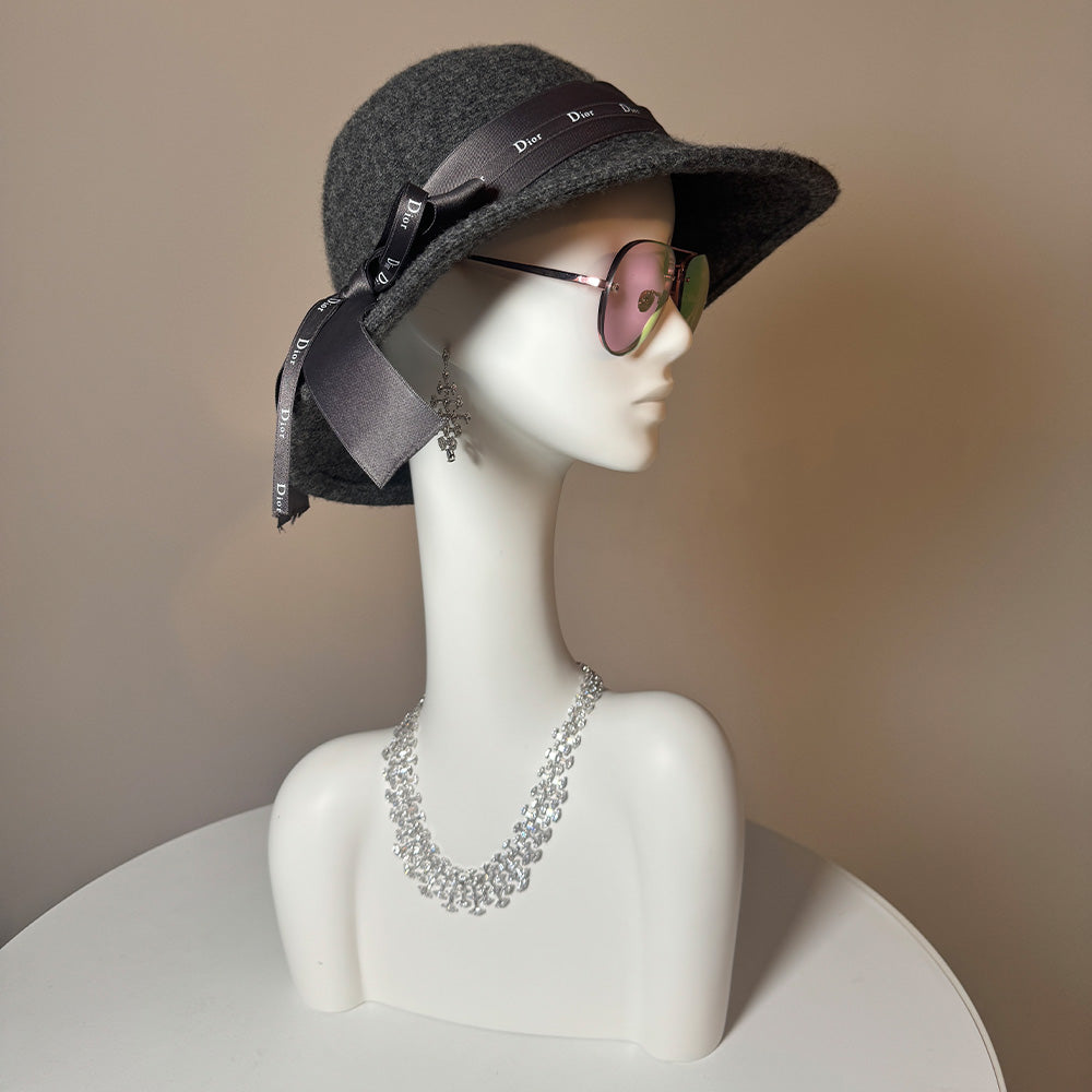 Luxury Fiberglass Mannequin Head - White Display Stand for Wigs & Jewelry