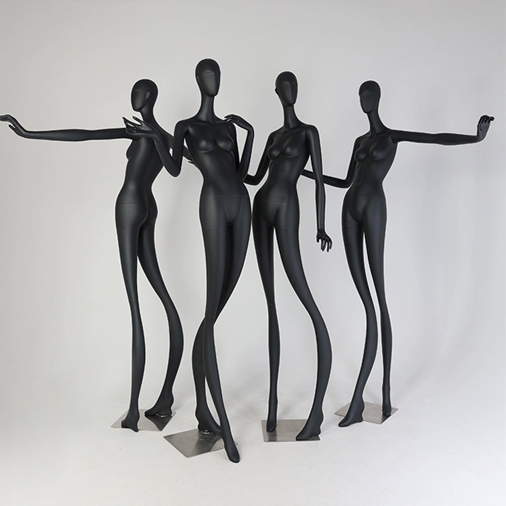 Jelimate Clothing Store High Feet Long Leg Black Female Full Body Mannequin,Window Display Wedding Dress Mannequin,Women Dress Form Clothing Display Model