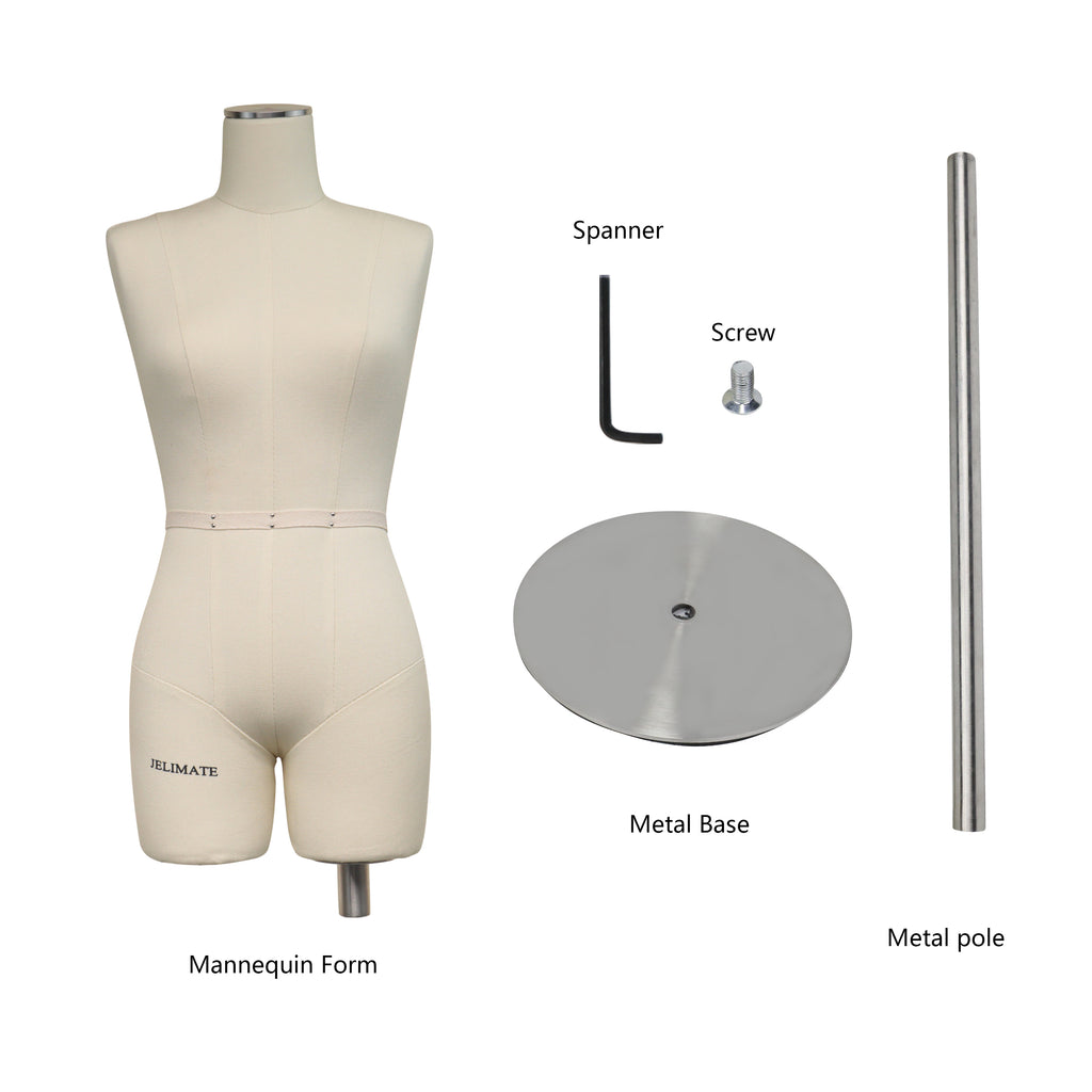 Half Scale Dress Form for Sewing - Professional Sewing Mannequin with Soft Arms (Size 12)