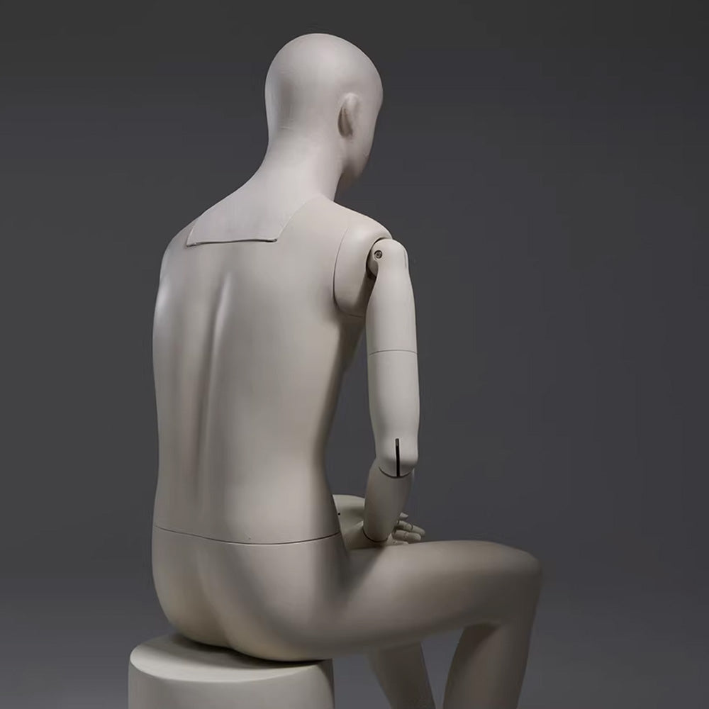 Premium Male Mannequin Full Body with Face - Standing & Seated Pose Retail Display for Boutique