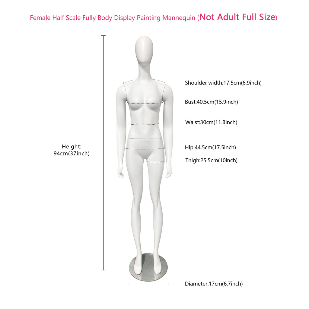 JELIMATE Half Scale Female Full Body Dress Form For Pattern  | 1/2