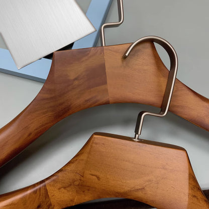 Jelimate Wide Shoulder Solid Wood Hangers Strong Wooden Hangers for Mens and Womens Wear