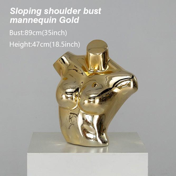 Electroplated Lingerie Mannequin - Female Torso & Hip Display for Boutique Retail