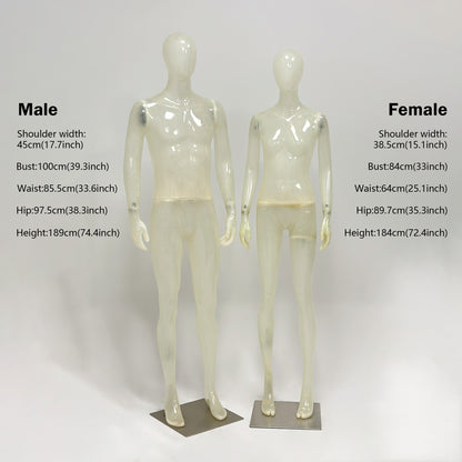 Premium Translucent Frosted Mannequin | Full Body Display for Luxury Boutiques