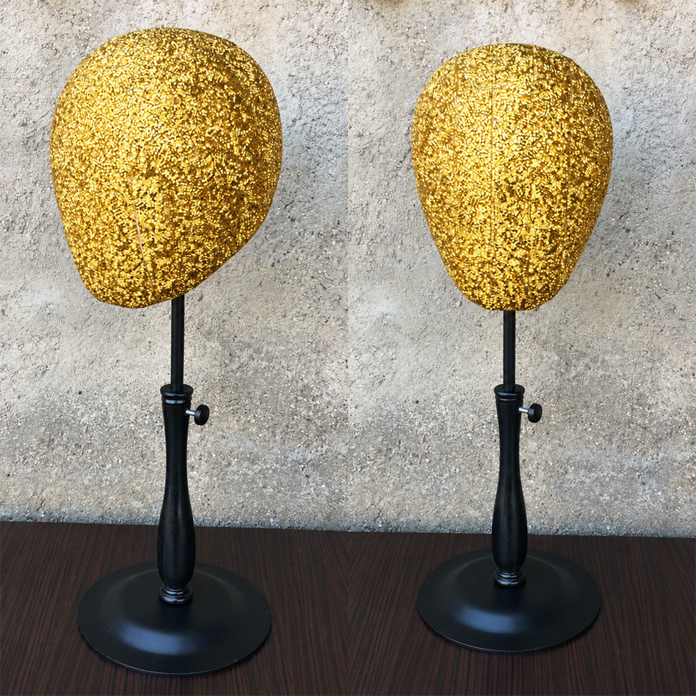 JELIMATE Glitter Diamond Wig Stand, Pinnable Sparkle Mannequin Head for Window Display