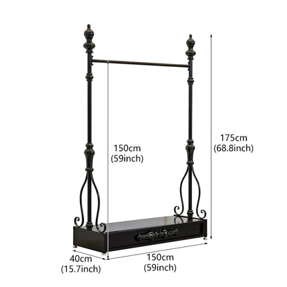 JELIMATE 70.8" Black Iron Clothing Rack – Heavy Duty Garment Rack for Boutique & Bedroom