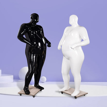 Plus Size Male Full Body Mannequin - European American Style for Large Size Clothing Display