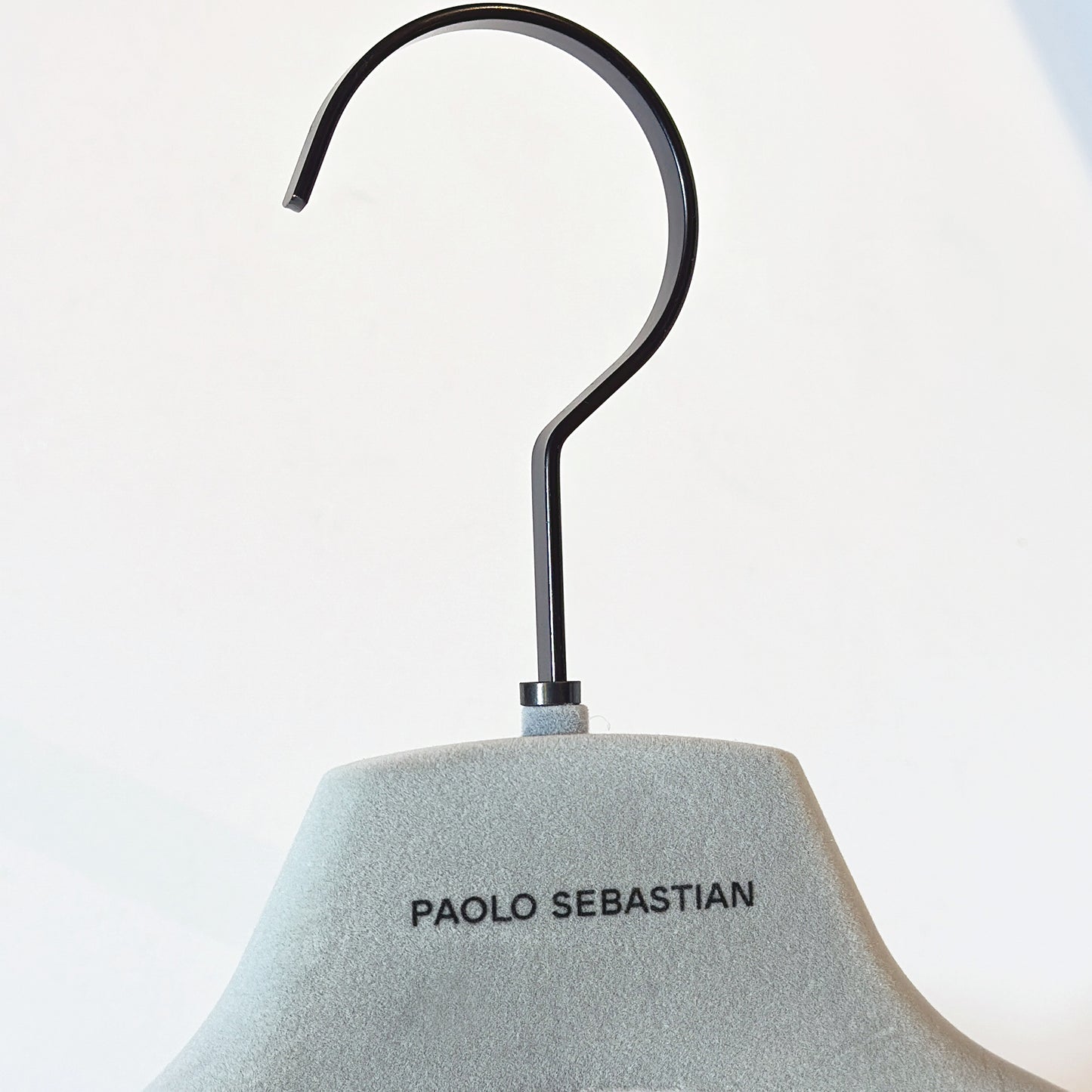 Luxury Velvet Non-Slip Hanger - Professional Boutique Grade | Grey Plastic with Silver Logo
