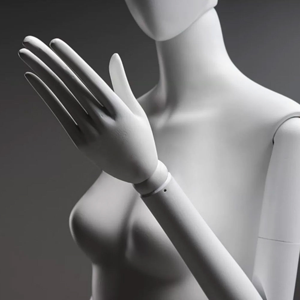Jelimate Luxury White Full Body Mannequin Dress Form,Female Full Body Display Mannequin,Female Mannequin Torso With High Heel,Retail Clothing Store Female Display Mannequin,Clothing Display Model With White Arms JE0253