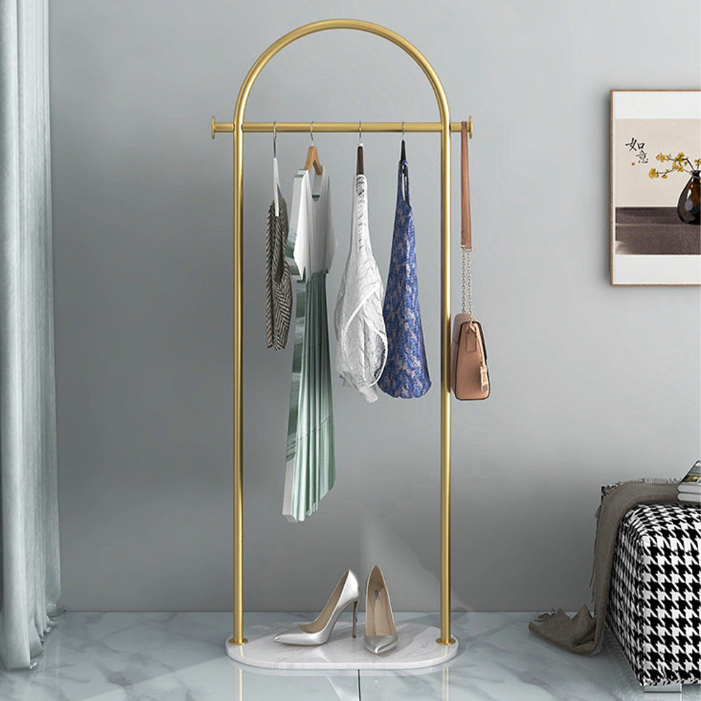 JELIMATE Freestanding Clothing Rack, Marble Base Garment Rack for Boutique Store Display