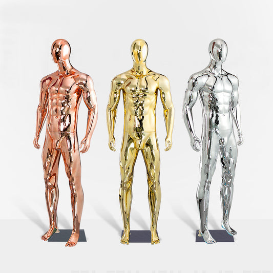 Male Mannequin Full Body - Electroplated Muscular Sports Display Model 192cm