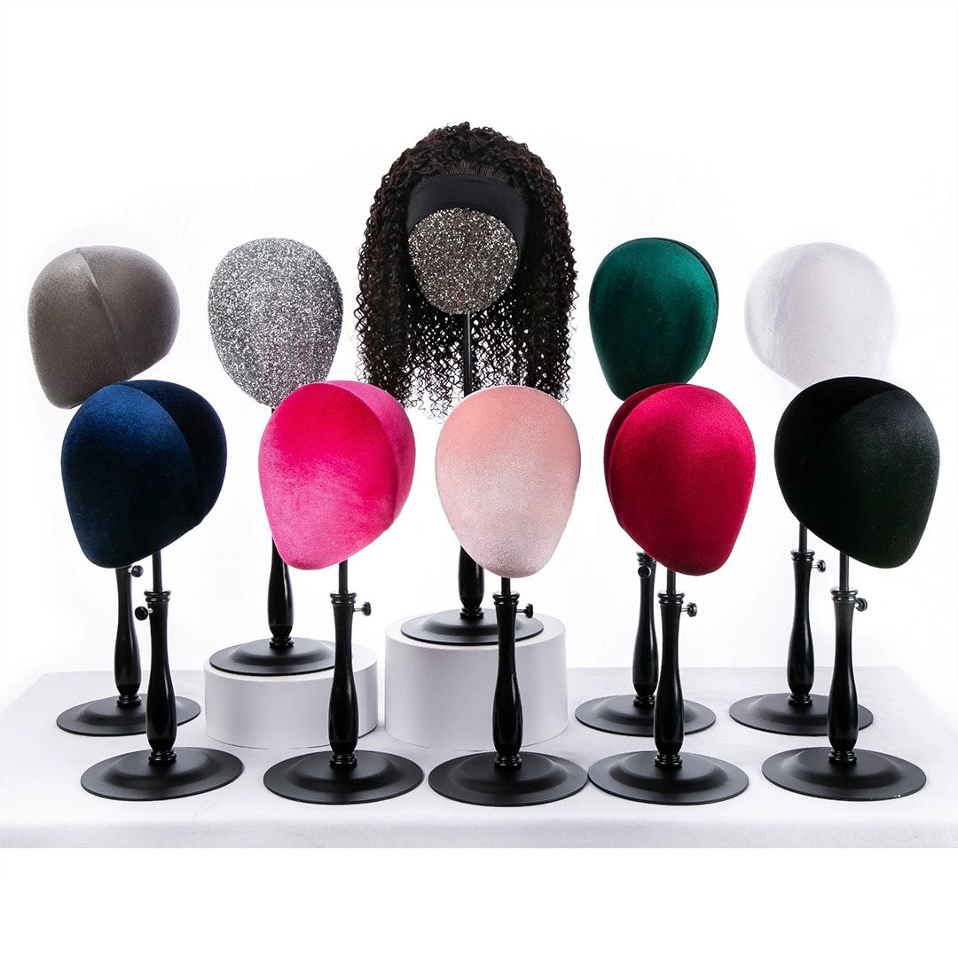 JELIMATE Glitter Diamond Wig Stand, Pinnable Sparkle Mannequin Head for Window Display