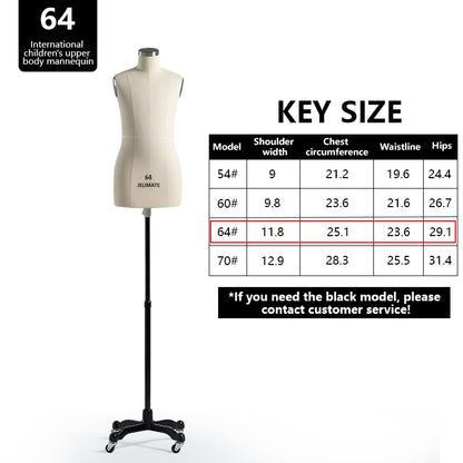 JELIMATE Professional Childrens Adjustable Dress Form (Pin-Insertable & Flocked)