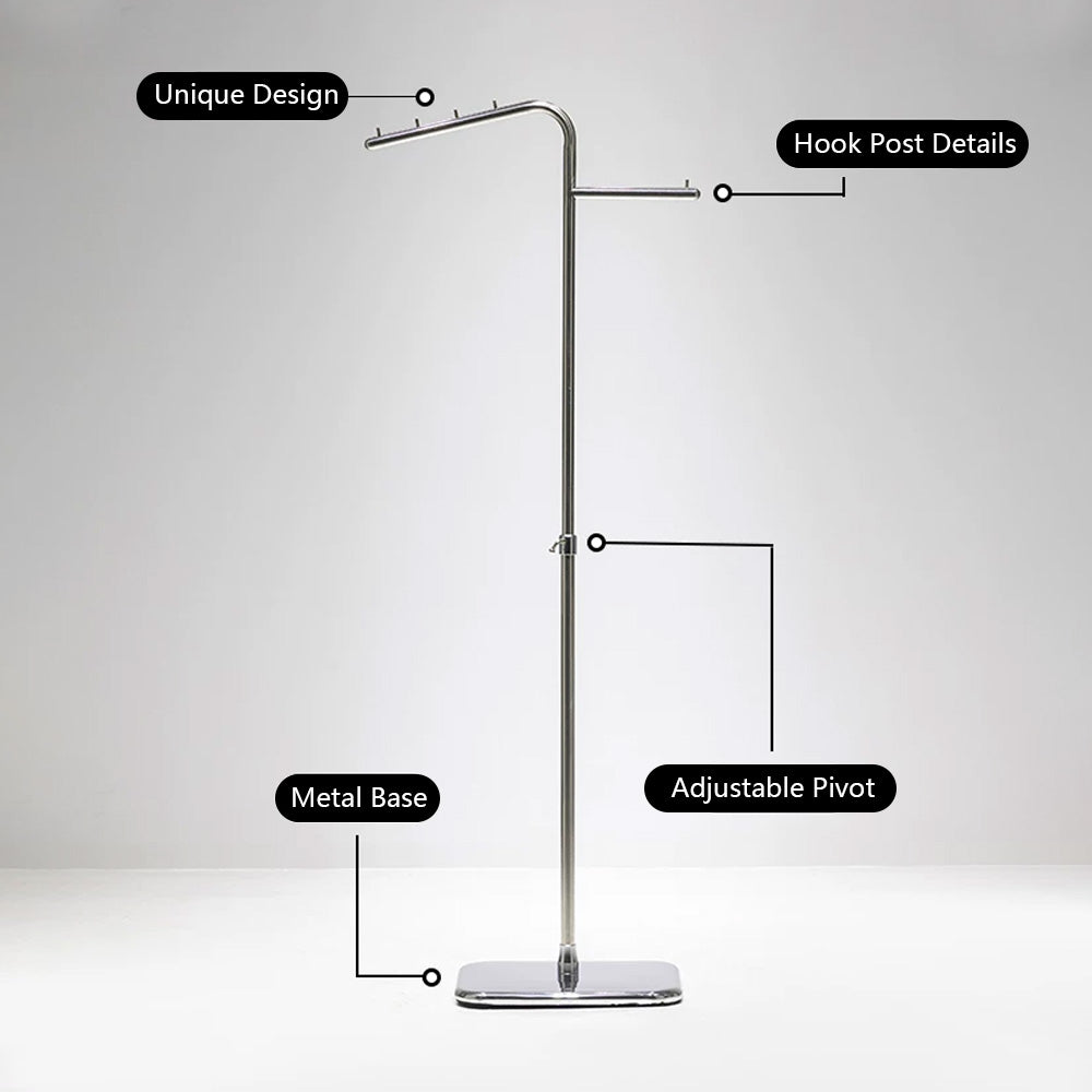 JELIMATE Adjustable Clothing Rack 43.3-70.8" | Stainless Steel Garment Stand for Boutique