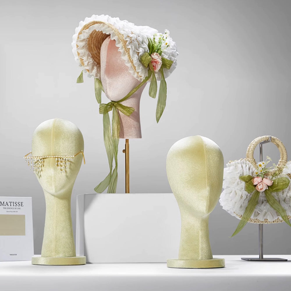 Jelimate Commercial Velvet Female Mannequin Head - Professional Display Form for Salons, Jewelry Boutiques & Retail Showcases