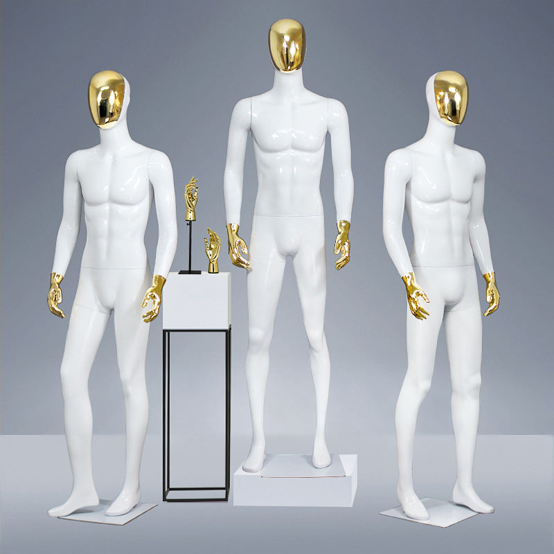 JELIMATE | Golden Electroplated Male Mannequin - Premium Fiberglass Full Body Display