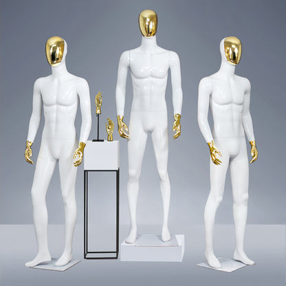 JELIMATE | Golden Electroplated Male Mannequin - Premium Fiberglass Full Body Display