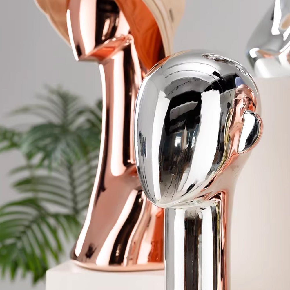 Electroplated Mannequin Head Display Stand - Wig Hat Scarf Jewelry Display Prop for Retail Stores