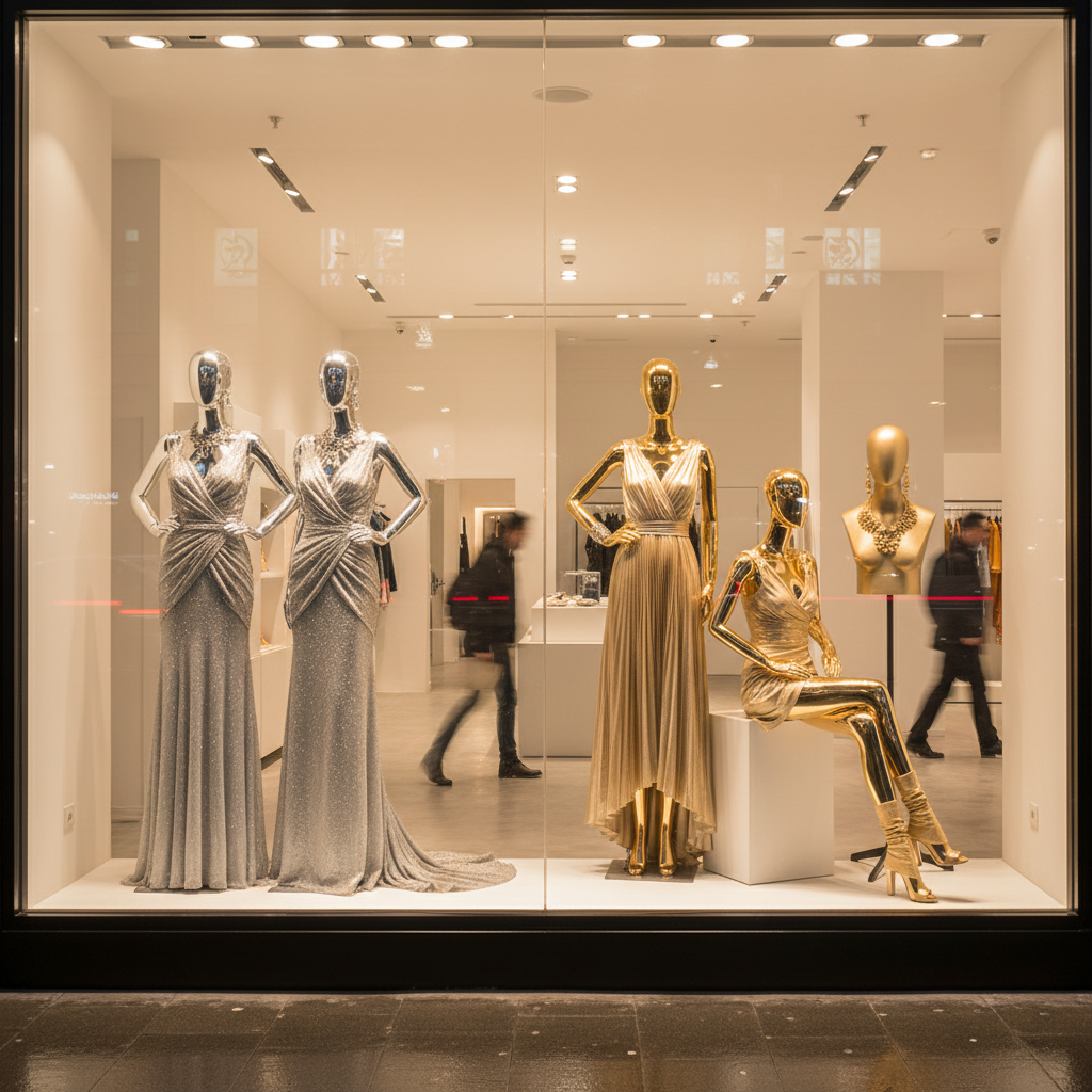 奢华晚装橱窗展示