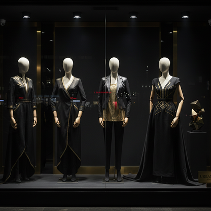 Jelimate: Urban Dark-Themed Window Display Rendering