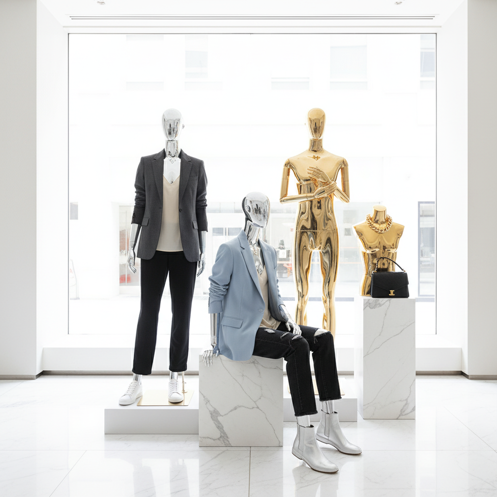 Modern casual wear window display