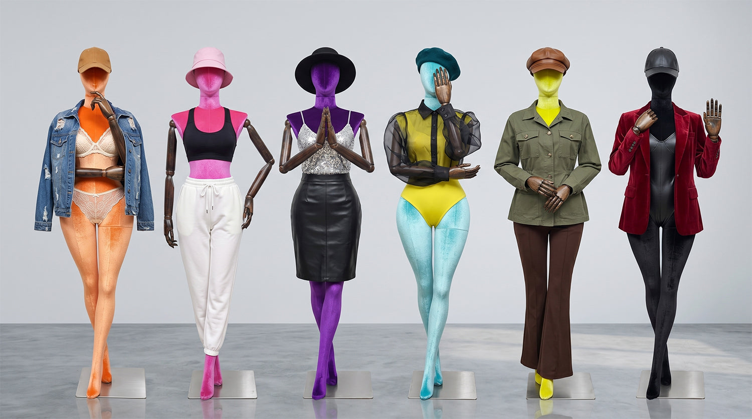 JELIMATE Plus Size Velvet Female Mannequin | Curvy Hourglass Full Body Display Form