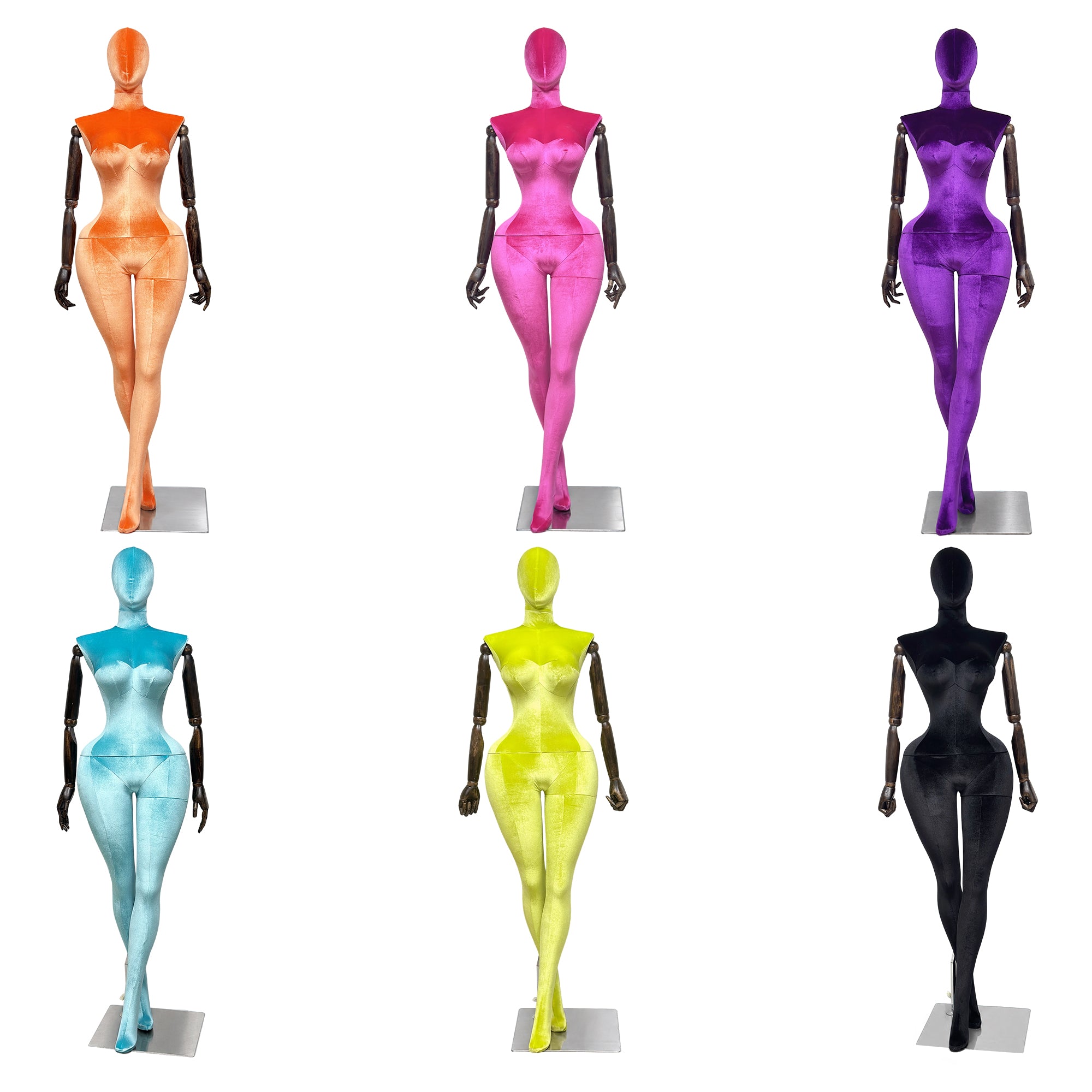 JELIMATE Plus Size Velvet Female Mannequin | Curvy Hourglass Full Body Display Form