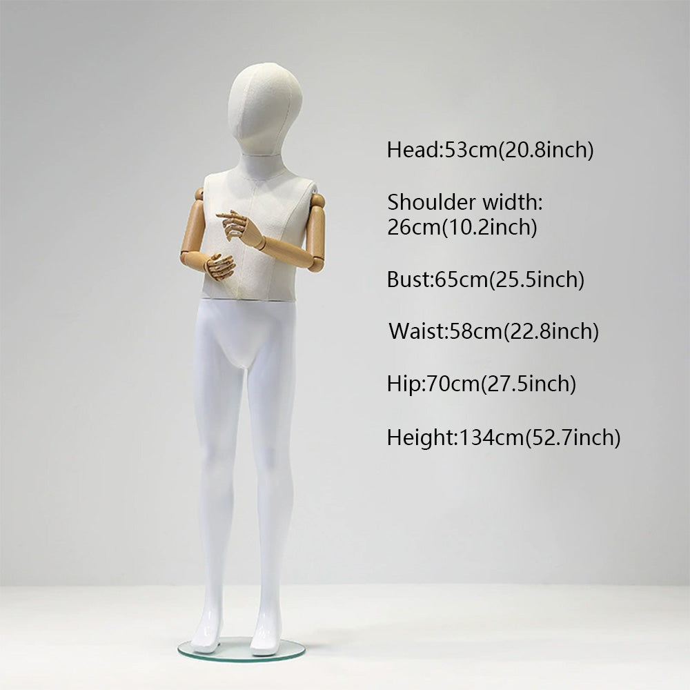 JELIMATE linen Kids Full Body Mannequin Child Dress Form for Clothing Store Window Display
